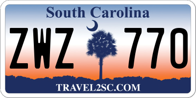 SC license plate ZWZ770