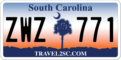 SC license plate ZWZ771