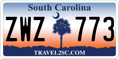 SC license plate ZWZ773