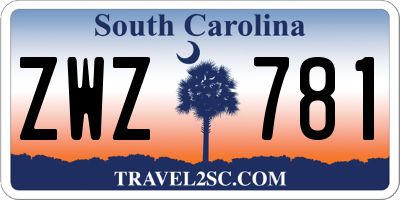 SC license plate ZWZ781