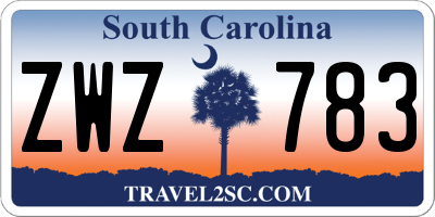 SC license plate ZWZ783