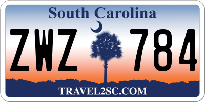 SC license plate ZWZ784