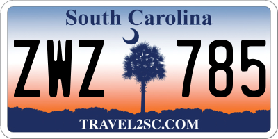 SC license plate ZWZ785