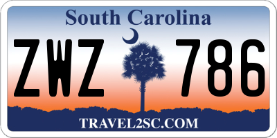 SC license plate ZWZ786