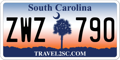 SC license plate ZWZ790