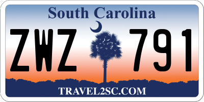SC license plate ZWZ791