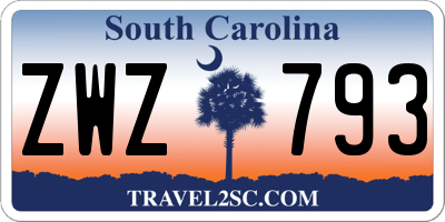 SC license plate ZWZ793