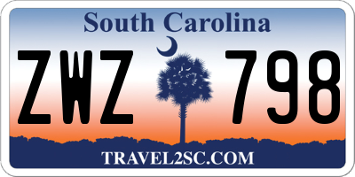 SC license plate ZWZ798