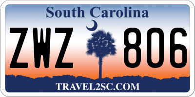 SC license plate ZWZ806