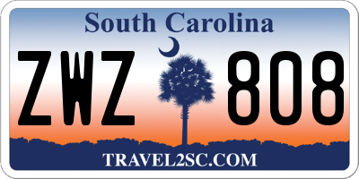 SC license plate ZWZ808