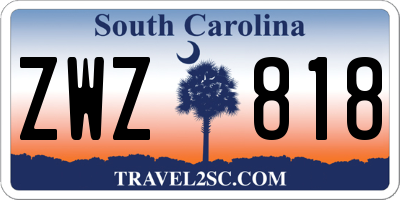 SC license plate ZWZ818
