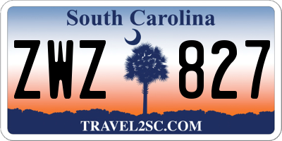 SC license plate ZWZ827