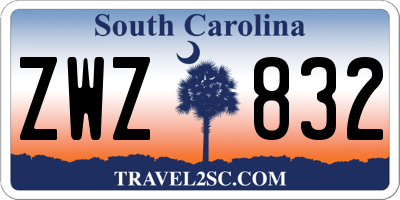 SC license plate ZWZ832