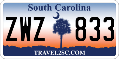 SC license plate ZWZ833