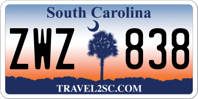 SC license plate ZWZ838