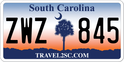 SC license plate ZWZ845
