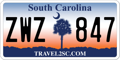 SC license plate ZWZ847