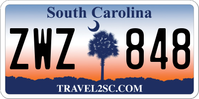SC license plate ZWZ848
