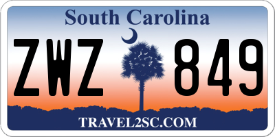 SC license plate ZWZ849