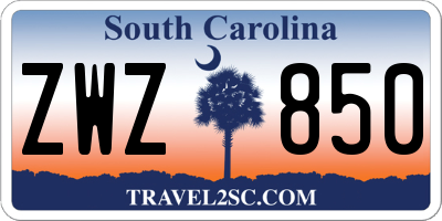 SC license plate ZWZ850