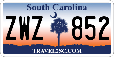 SC license plate ZWZ852