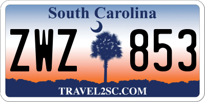 SC license plate ZWZ853