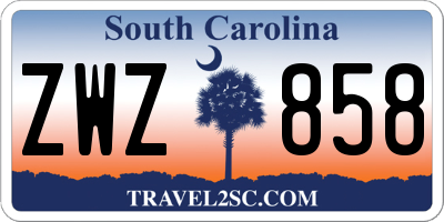 SC license plate ZWZ858