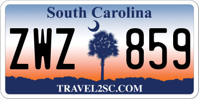 SC license plate ZWZ859
