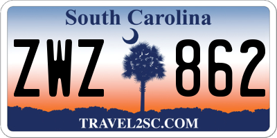 SC license plate ZWZ862