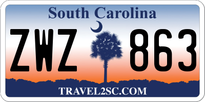 SC license plate ZWZ863