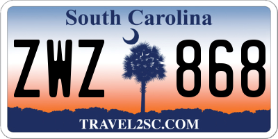 SC license plate ZWZ868