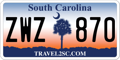 SC license plate ZWZ870
