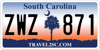 SC license plate ZWZ871