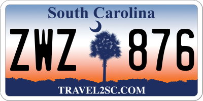 SC license plate ZWZ876