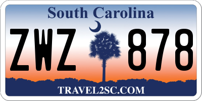 SC license plate ZWZ878