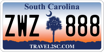SC license plate ZWZ888