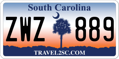 SC license plate ZWZ889