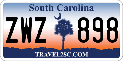 SC license plate ZWZ898
