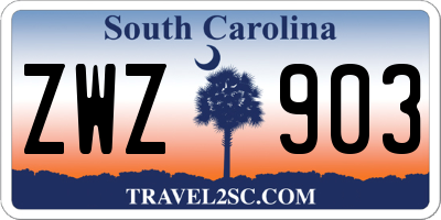 SC license plate ZWZ903