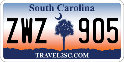 SC license plate ZWZ905