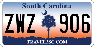 SC license plate ZWZ906
