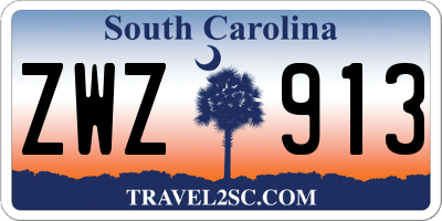 SC license plate ZWZ913