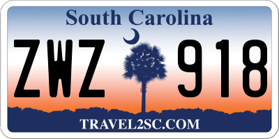 SC license plate ZWZ918