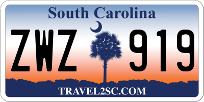 SC license plate ZWZ919