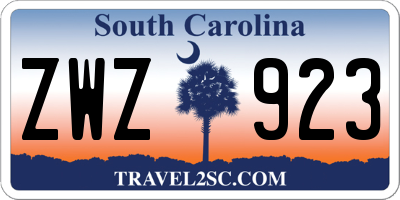 SC license plate ZWZ923