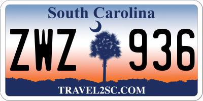 SC license plate ZWZ936