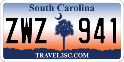 SC license plate ZWZ941