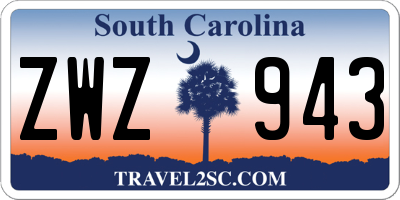 SC license plate ZWZ943