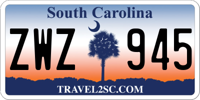 SC license plate ZWZ945