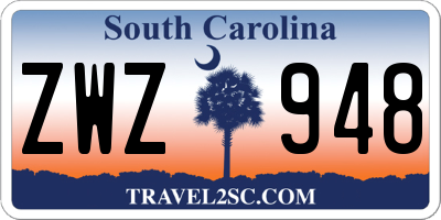 SC license plate ZWZ948